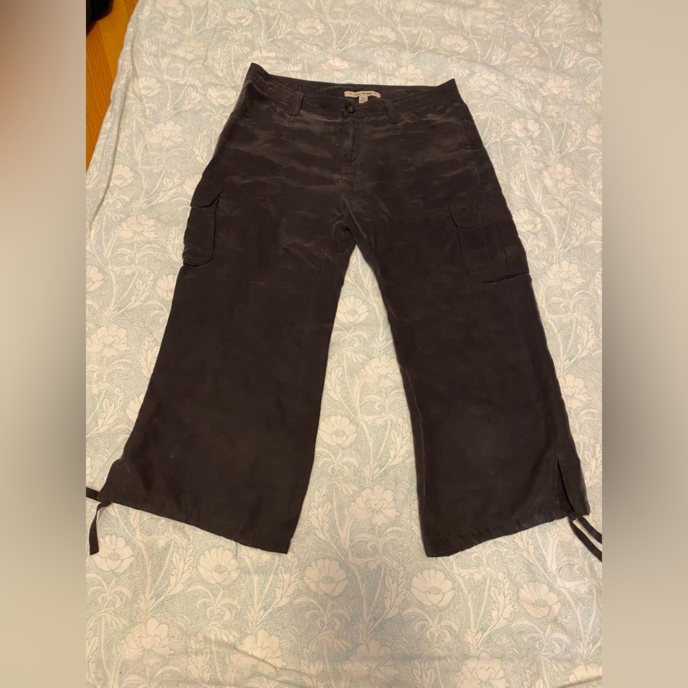 Free People Charcoal Capris with Tie Details